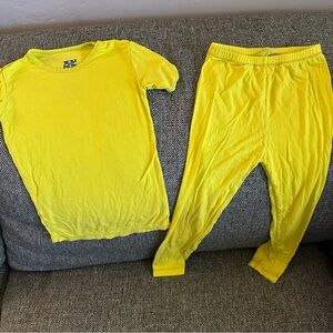 Kickee Pants bamboo yellow pajamas